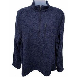 Woolrich Men Blue Angler 1/4 Zip Pocket‎ Fleece Pullover Sweater Jacket 2XL XXL